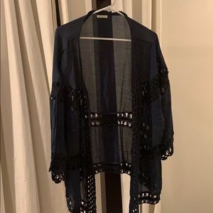 cardigan with crochet detail